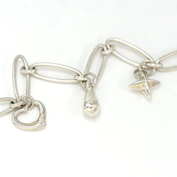 Tiffany & Co. Dove Teardrop Bean Heart Bracelet 6.7" Silver 925 Auth w/Bag - Picture 14 of 16